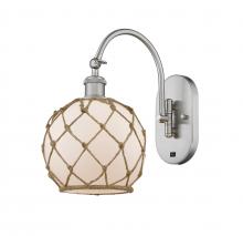  518-1W-SN-G121-8RB - Farmhouse Rope - 1 Light - 8 inch - Brushed Satin Nickel - Sconce