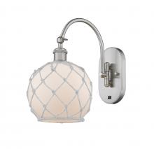  518-1W-SN-G121-8RW - Farmhouse Rope - 1 Light - 8 inch - Brushed Satin Nickel - Sconce