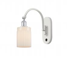  518-1W-WPC-G341 - Hadley - 1 Light - 5 inch - White Polished Chrome - Sconce