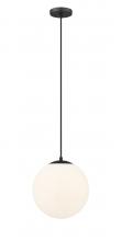  612-BK-W - Tolland - 1 Light - 12 inch - Matte Black - Cord hung - Mini Pendant