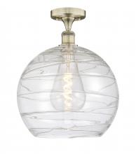  616-1F-AB-G1213-14 - Athens Deco Swirl - 1 Light - 14 inch - Antique Brass - Semi-Flush Mount