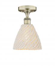 Innovations Lighting 616-1F-AB-NBD-75-NAT - Bristol Natural - 1 Light - 8 inch - Antique Brass - Semi-Flush Mount