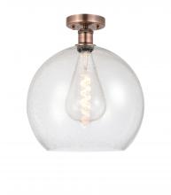  616-1F-AC-G124-14 - Athens - 1 Light - 14 inch - Antique Copper - Semi-Flush Mount