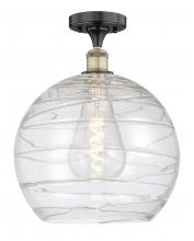  616-1F-BAB-G1213-14 - Athens Deco Swirl - 1 Light - 14 inch - Black Antique Brass - Semi-Flush Mount