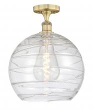  616-1F-BB-G1213-14 - Athens Deco Swirl - 1 Light - 14 inch - Brushed Brass - Semi-Flush Mount