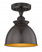  616-1F-OB-M14-OB - Adirondack - 1 Light - 8 inch - Oil Rubbed Bronze - Semi-Flush Mount