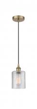  616-1P-AB-G112 - Cobbleskill - 1 Light - 5 inch - Antique Brass - Cord hung - Mini Pendant