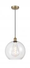  616-1P-AB-G122-12 - Athens - 1 Light - 12 inch - Antique Brass - Cord hung - Mini Pendant