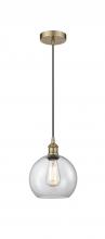  616-1P-AB-G122-8 - Athens - 1 Light - 8 inch - Antique Brass - Cord hung - Mini Pendant