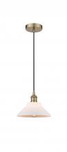  616-1P-AB-G131 - Orwell - 1 Light - 8 inch - Antique Brass - Cord hung - Mini Pendant