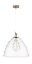  616-1P-AB-GBD-162 - Bristol - 1 Light - 16 inch - Antique Brass - Cord hung - Pendant