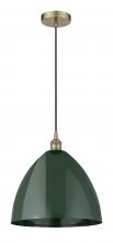  616-1P-AB-MBD-16-GR - Plymouth - 1 Light - 16 inch - Antique Brass - Cord hung - Mini Pendant