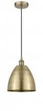  616-1P-AB-MBD-9-AB - Bristol - 1 Light - 9 inch - Antique Brass - Cord hung - Mini Pendant