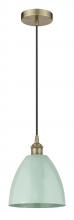  616-1P-AB-MBD-9-SF - Plymouth - 1 Light - 9 inch - Antique Brass - Cord hung - Mini Pendant