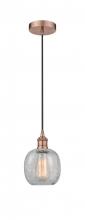  616-1P-AC-G105 - Belfast - 1 Light - 6 inch - Antique Copper - Cord hung - Mini Pendant