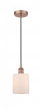  616-1P-AC-G111 - Cobbleskill - 1 Light - 5 inch - Antique Copper - Cord hung - Mini Pendant