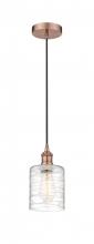  616-1P-AC-G1113 - Cobbleskill - 1 Light - 5 inch - Antique Copper - Cord hung - Mini Pendant