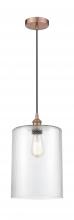  616-1P-AC-G112-L - Cobbleskill - 1 Light - 9 inch - Antique Copper - Cord hung - Mini Pendant