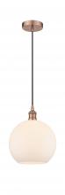 Innovations Lighting 616-1P-AC-G121-10-LED - Athens - 1 Light - 10 inch - Antique Copper - Cord hung - Mini Pendant