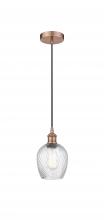  616-1P-AC-G292 - Salina - 1 Light - 6 inch - Antique Copper - Cord hung - Mini Pendant