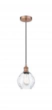  616-1P-AC-G362 - Waverly - 1 Light - 6 inch - Antique Copper - Cord hung - Mini Pendant