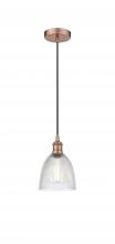  616-1P-AC-G382 - Castile - 1 Light - 6 inch - Antique Copper - Cord hung - Mini Pendant