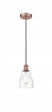  616-1P-AC-G394 - Ellery - 1 Light - 5 inch - Antique Copper - Cord hung - Mini Pendant