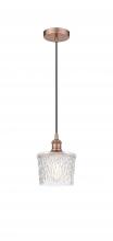  616-1P-AC-G402 - Niagara - 1 Light - 7 inch - Antique Copper - Cord hung - Mini Pendant