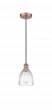  616-1P-AC-G442 - Brookfield - 1 Light - 6 inch - Antique Copper - Cord hung - Mini Pendant