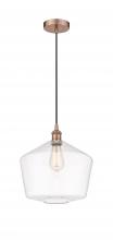  616-1P-AC-G652-12 - Cindyrella - 1 Light - 12 inch - Antique Copper - Cord hung - Mini Pendant