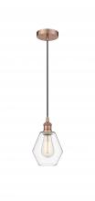  616-1P-AC-G652-6 - Cindyrella - 1 Light - 6 inch - Antique Copper - Cord hung - Mini Pendant