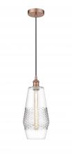  616-1P-AC-G682-7 - Windham - 1 Light - 7 inch - Antique Copper - Cord hung - Mini Pendant