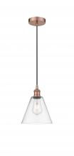  616-1P-AC-GBC-82 - Berkshire - 1 Light - 8 inch - Antique Copper - Cord hung - Mini Pendant