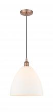 Innovations Lighting 616-1P-AC-GBD-121-LED - Bristol - 1 Light - 12 inch - Antique Copper - Cord hung - Mini Pendant