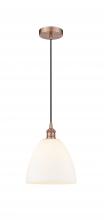  616-1P-AC-GBD-91 - Bristol - 1 Light - 9 inch - Antique Copper - Cord hung - Mini Pendant