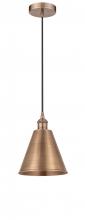  616-1P-AC-MBC-8-AC - Berkshire - 1 Light - 8 inch - Antique Copper - Cord hung - Mini Pendant