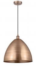  616-1P-AC-MBD-16-AC - Bristol - 1 Light - 16 inch - Antique Copper - Cord hung - Mini Pendant