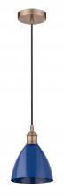 Innovations Lighting 616-1P-AC-MBD-75-BL-LED - Plymouth - 1 Light - 8 inch - Antique Copper - Cord hung - Mini Pendant