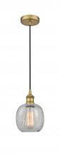  616-1P-BB-G105 - Belfast - 1 Light - 6 inch - Brushed Brass - Cord hung - Mini Pendant