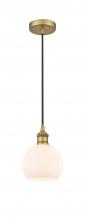  616-1P-BB-G121-6 - Athens - 1 Light - 6 inch - Brushed Brass - Cord hung - Mini Pendant