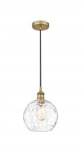  616-1P-BB-G1215-8 - Athens Water Glass - 1 Light - 8 inch - Brushed Brass - Cord hung - Mini Pendant