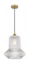  616-1P-BB-G212 - Springwater - 1 Light - 12 inch - Brushed Brass - Cord hung - Mini Pendant