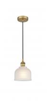  616-1P-BB-G411 - Dayton - 1 Light - 6 inch - Brushed Brass - Cord hung - Mini Pendant