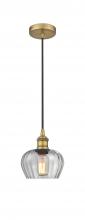  616-1P-BB-G92 - Fenton - 1 Light - 7 inch - Brushed Brass - Cord hung - Mini Pendant