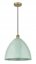  616-1P-BB-MBD-16-SF - Plymouth - 1 Light - 16 inch - Brushed Brass - Cord hung - Mini Pendant