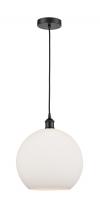 Innovations Lighting 616-1P-BK-G121-12-LED - Athens - 1 Light - 12 inch - Matte Black - Cord hung - Mini Pendant