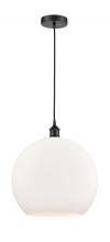 Innovations Lighting 616-1P-BK-G121-14-LED - Athens - 1 Light - 14 inch - Matte Black - Cord hung - Pendant
