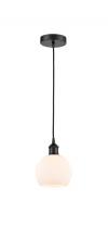  616-1P-BK-G121-6-LED - Athens - 1 Light - 6 inch - Matte Black - Cord hung - Mini Pendant