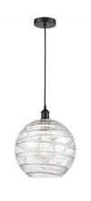 Innovations Lighting 616-1P-BK-G1213-12-LED - Athens Deco Swirl - 1 Light - 12 inch - Matte Black - Cord hung - Mini Pendant