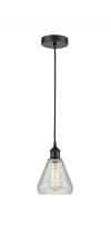  616-1P-BK-G275-LED - Conesus - 1 Light - 6 inch - Matte Black - Cord hung - Mini Pendant